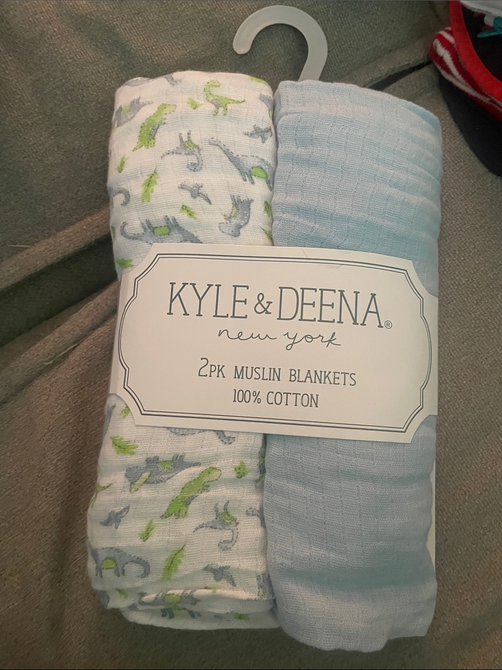 Kyle & Deena Light Blue Muslin Baby Blanket Set - 2 Pack